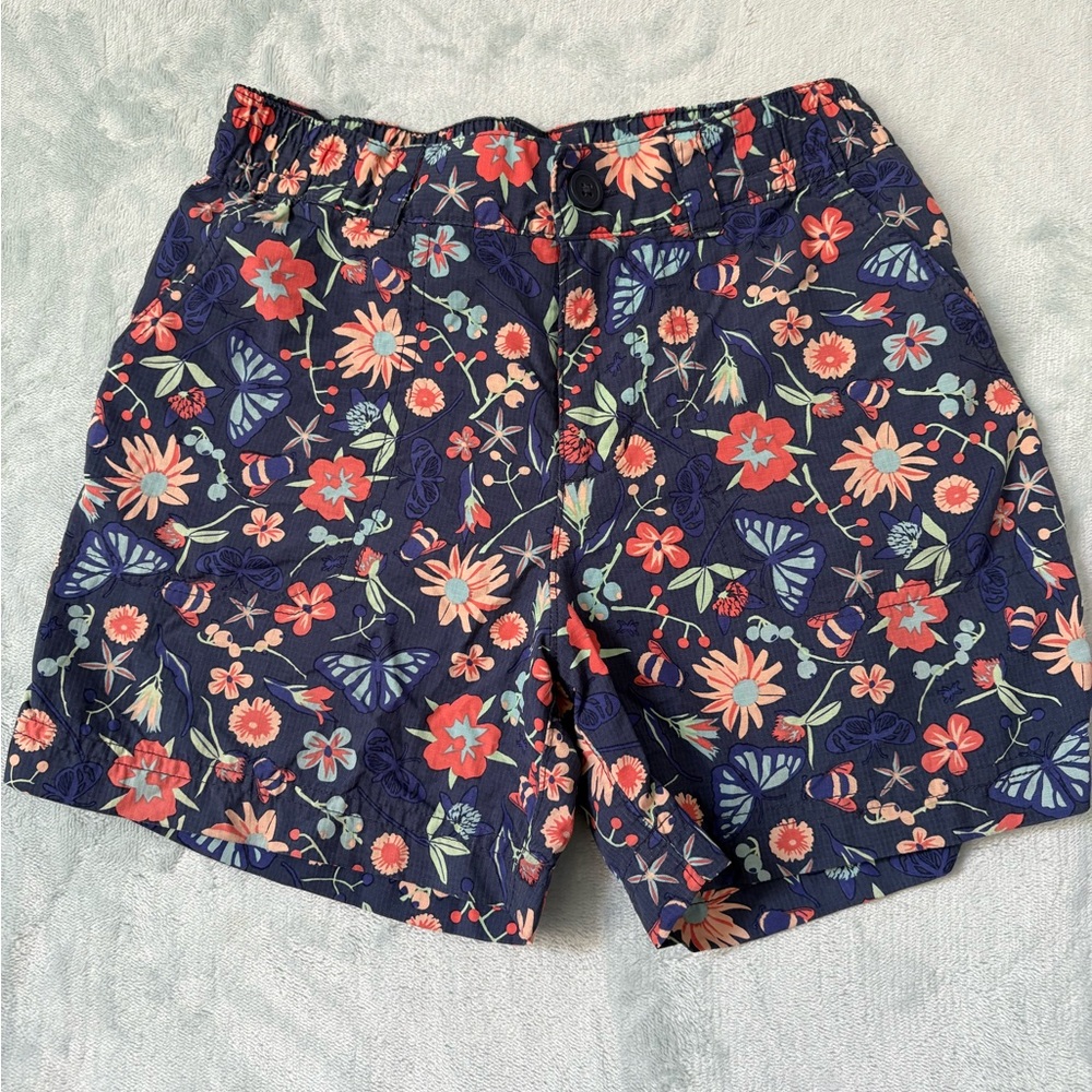 Columbia Blue and Red Floral Shorts